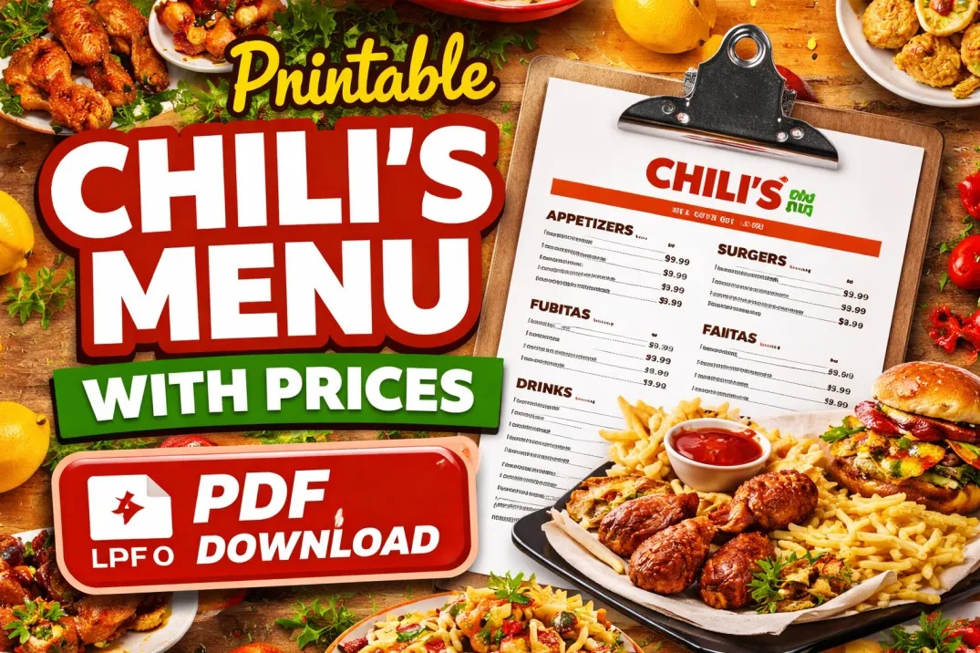 Printable Chili’s Menu With Prices